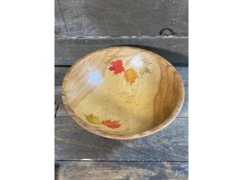 Fall Festive Wooden Bowl