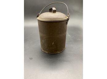 Antique Metal Tin With Handle