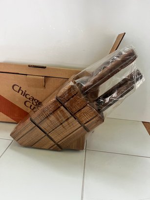 Vintage 1970s Chicago Cutlery Knife Block With Knives Sealed!!