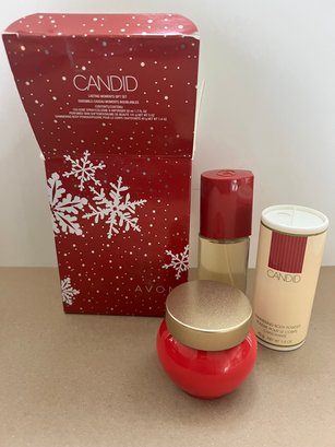 Avon CANDID Lasting Moments Gift Set 1.7 Fl Oz Cologne Body Powder Skin Cream