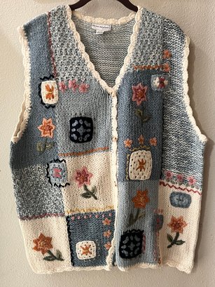 Vintage Womens Knit Sweater Vest Xl