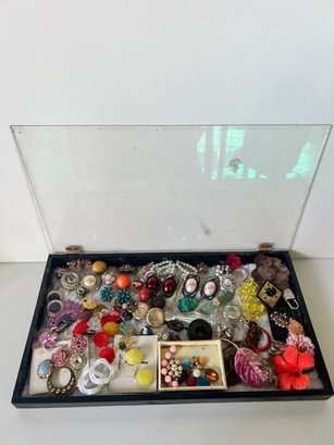 WOW Tray Full Of Vintage Assorted Pieces Baubles Costume Jewelry