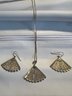 Stunning 14k Gold Marked Tested 7.87g Fan Trio With Necklace