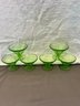 Federal Glass RIBBED GREEN Champagne Sherbets SET OF Six