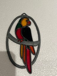 Stained Glass Bird Probably From The 70s About 7 Inches Tall