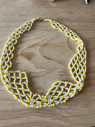 Yellow Beaded Glass Choker