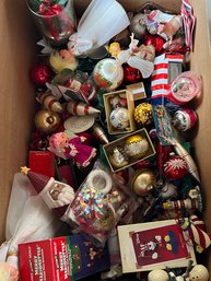 Box Of Vintage Christmas Ornaments