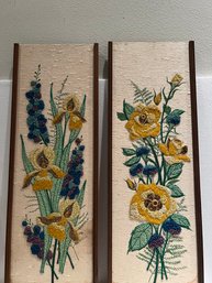 Huge Pair Of Vintage Mcm Mid Century Gravel Art Panels