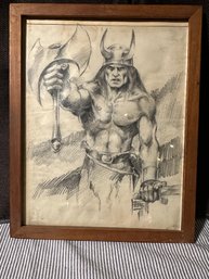 Vintage Viking Pencil Artwork