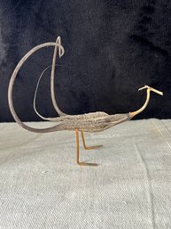 This Is A Super Unique Wire And Tree, Mini Sculpture Of A Bird?