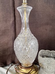 Vintage Crystal Lamp -  No Shade