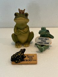 Lot Of Three Vintage Frogs