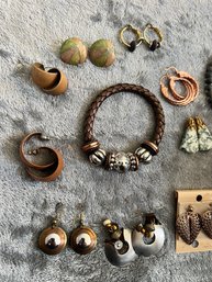 Earrings Bracelets Earthtones Cooper Wood