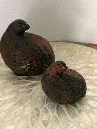 Vintage Pair Of Large Bronze? Hens