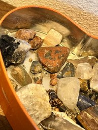 Tin Of Unique Geode Rocks As Found