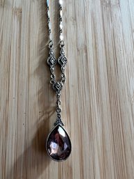 1928 Teardrop Necklace Marcasite Pattern