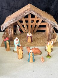 Vintage Nativity Set 14 Inches Wide