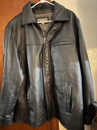 Wilsons Black Leather Jacket Size Large Lining Biker Jacket