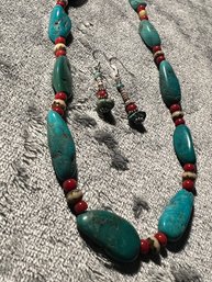 Gorgeous Southwestern Authentic Turquoise Necklace Set