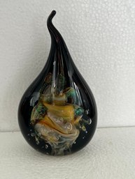 One Of A Kind Signed SGS Ron Schuster Dichroic Art Glass Paperweight