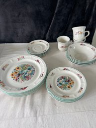 Service For Four Gibson Red Barn Dishes