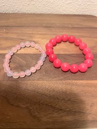 Brand New Pink Glass Beaded Bracelets