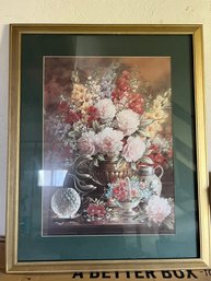 25x31 Framed Print, Vintage, Flower Scene