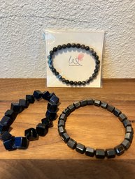 Three New Stone*  Bracelets