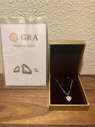 Fabulous New Heart Necklace W One Carat Mossanite. Gra Report Included