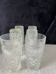 Set Of Six Heavy Vintage Glasses