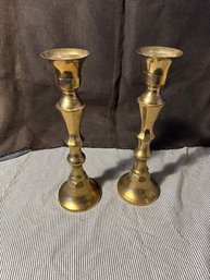 Pair Of Vintage Brass Candlesticks 16' Tall