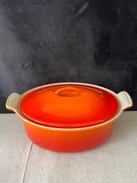 Vintage 2 Quart MCM Cast-iron Enamel Dutch Oven