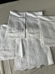 Vintage Set Of Seven Women Embroidered Napkins. Unused