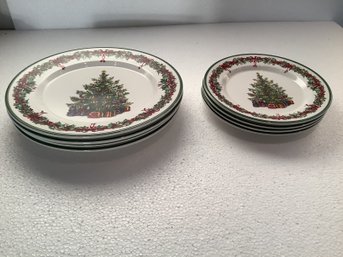 Christopher Radko Traditions Holiday Celebrations Plates Set Christmas Trees