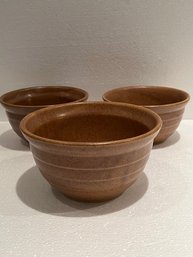 Vintage Brown Monmouth Maple Leaf Stoneware Serving Bowls