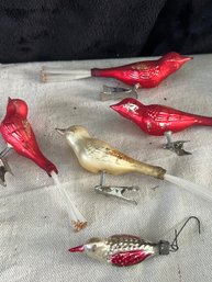 Vintage Japan And Shiny Brite Bird Ornaments