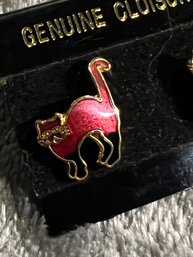 Unique Cloisonn Cat Earrings