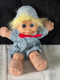 Large Vintage Soft Body Troll 12 Inches Tall