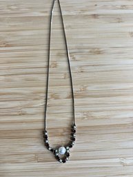 Dainty Garnet Like Stone Necklace