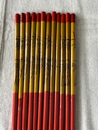 12 Vintage Wooden Chopsticks