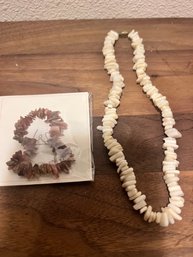 Stone Chips Necklace And Bracelet Puka