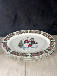 Set Of Four 14 Inch Holiday Serving Platters