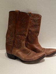 Solid Leather Vintage Dan Post Boots Made In Spain Size 10.5