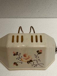 Vintage Handpainted Shelf Light With Hooks For The Shelf