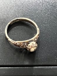 Vintage Ornate Sterling Ring I Am Unsure Of The Stone. It Looks Like An Opal,