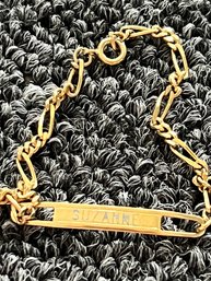 Speidel Name Bracelet, Marked Suzanne Unsure Of The Metal