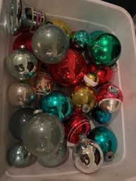 Bowl Of Vintage Ornaments Mostly Shiny Brite.