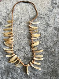 Fabulous Vintage Shell Necklace With Coconut Beads