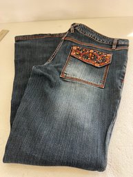 Ladies, Bedazzled Size 13, Stretch Fit Flare, Leg Jeans