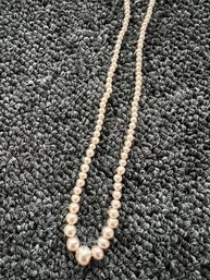 Graduated Pearl Necklace, Marked Japan, About 16 Inches